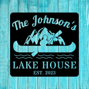 Lake House Metal Sign, personalized family metal sign, personalized lake house sign, personalized cabin sign, lake cabin decor