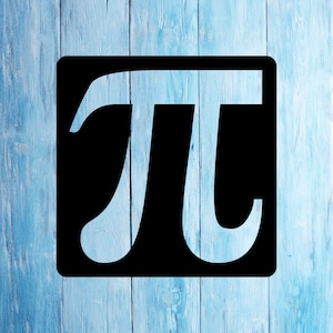 Pi character metal sign wall decor mathematics gift for teacher and math lover