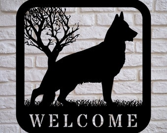 German shepherd welcome sign, German shepherd gift, gift for dog owner, gift for dog owner