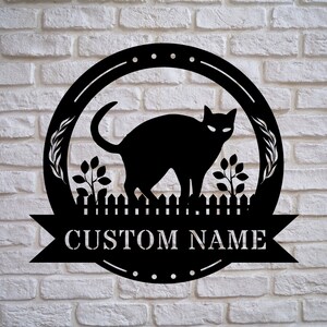 Personalized cat wall art, cat lover gift, Metal Wall Art, gift for black cat lovers