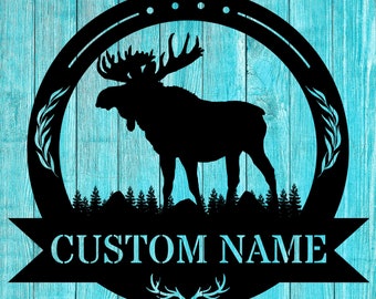 Elk metal wall art personalized sign custom metal sign gift for hunter metal wall art