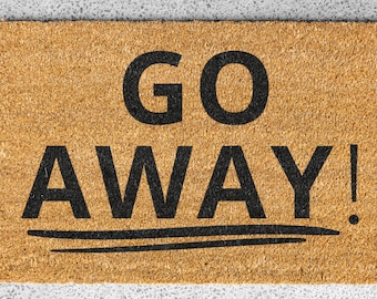 Funny 'Go Away' Coir Doormat, Housewarming Gift