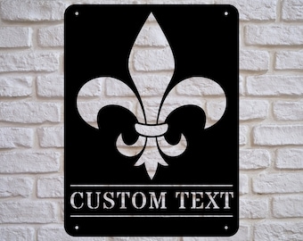 Fleur de lis custom metal sign, Fleur de lis wall decor, metal fleur de lis, custom metal sign, housewarming gift