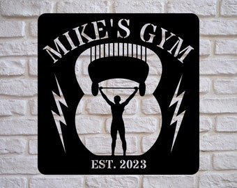 Personalized Gym Metal Sign, home gym sign, custom metal gym sign, custom metal sign, gym gifts, gift for workout, gym decor for home gym