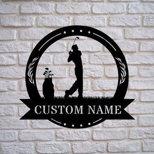 Personalized golf metal print wall art gift for golfer men