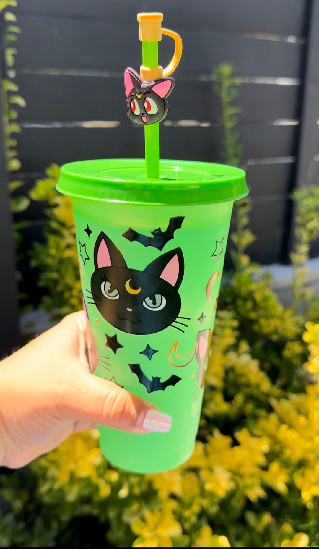 Sailor Moon Cup Luna Cup Iced Coffee Cups 24oz Cups Cups Etsy