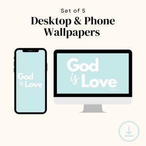 Christian Desktop & Phone Wallpaper Pack, Ice Blue Laptop Background, Cross Mac Wallpaper, Digital Wallpaper Organizer