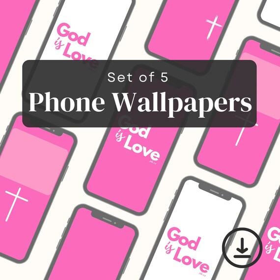 Christian Phone Wallpaper Digital Download Hot Pink Cell Etsy