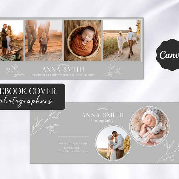 Facebook Cover Template For Photographers, Canva Timeline Cover, Photography Facebook Banner, Marketing Template