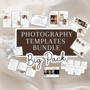 Plantillas de Canva para negocios de fotografía, kit de marca fotográfica, correo electrónico, guía de precios, contratos, logotipo, paquete de inicio, marketing de estudio