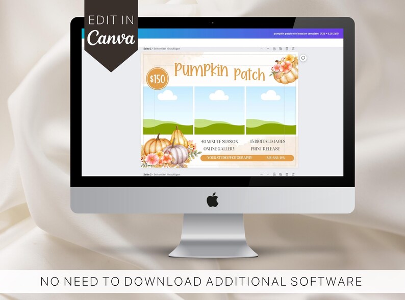 Pumpkin Patch Mini Session Template: Autumn Photography Marketing Board (Canva) image 5