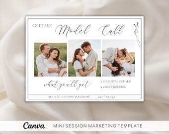Szablon sesji modelowej: Marketing fotografa (szablon Canva)