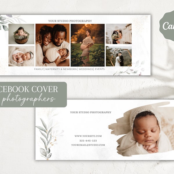 Facebook Timeline Templates For Photographers, Canva Facebook Cover, Social Media Marketing, Photography Marketing, Photography Branding