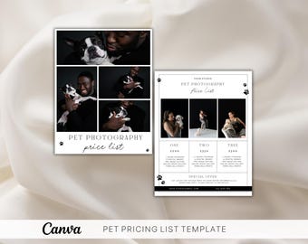 Szablon cennika fotografii zwierząt: Ulotka marketingowa Canva (8,5 x 11)