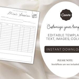 Photography Mini Session Sign-up Form: Canva Template - Etsy