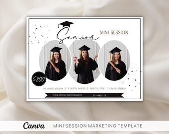Szablon mini sesji dla absolwentów: Ulotka marketingowa Canva Photography
