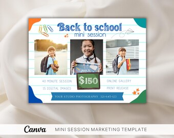 Sjabloon voor minisessie Terug naar school: fotomarketing (canva)