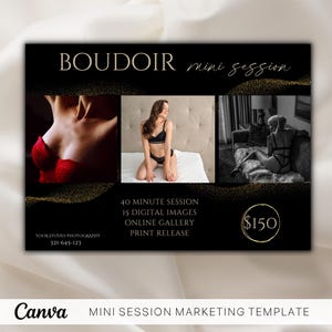 Boudoir Mini Session Canva Vorlage für Fotografen, Boudoir Marketing, Boudoir Business, Fotografie Flyer, Boudoir Fotografie