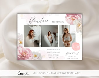 Szablon mini sesji buduarowej: Ulotka marketingowa dla fotografii (Canva)