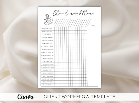 Photography Client Workflow Template: Canva Planner (Digital Download)