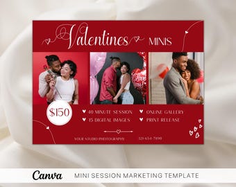 Szablon mini sesji walentynkowej: Reklama fotografii „Sweetheart” (Canva)