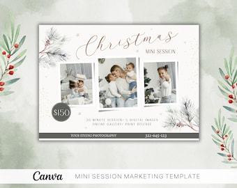 Christmas Mini Session Photography Template: Canva Xmas Ad (Digital Download)