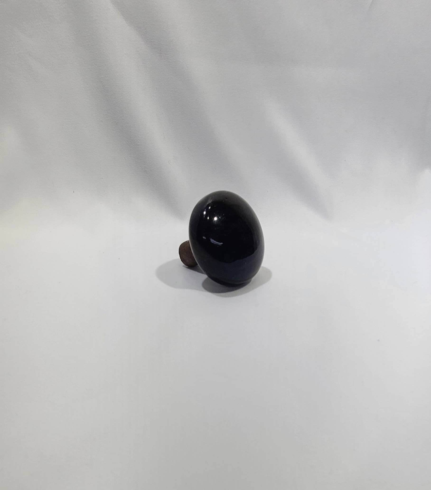 Double Sided Porcelain Door Knobs 1side Black ,1 Side Brown With