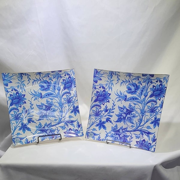 Square Glass Plate Etsy