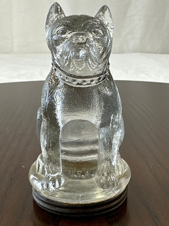 ブルドッグ　キャンディコンテナ Bulldog glass candy container