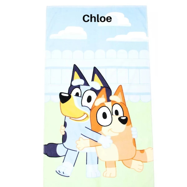 Personalized Bluey Beach Towel Etsy
