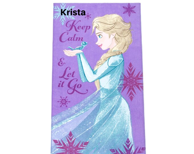 Custom Towel Elsa Frozen Design Personalized Embroidered Beach Towel Frozen Princess Elsa in