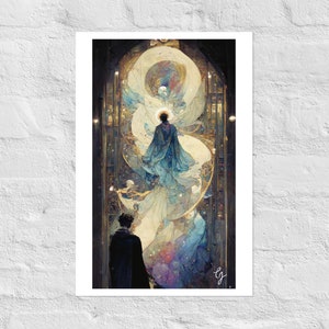 Impresión Art Nouveau, Pasado, Presente y Futuro, Impresión Art Déco Destiny #4, Impresión en acuarela, Impresión de póster mate Giclée, Impresión de anime, Impresión de manga