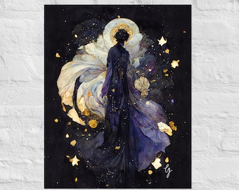Impresión de galaxia con cara llena de estrellas n.° 6, impresión artística giclée mate, impresión Art Nouveau, impresión Art Déco, impresión de galaxia, impresión de estrellas