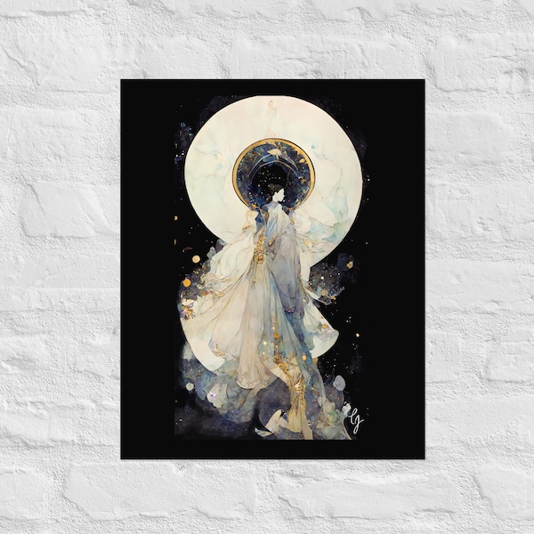 The Future #3, Matte Giclée Poster Druck,Jugendstil Druck, Art Deco Druck, Manga Kunstdruck, Anime Kunstdruck, Boho Kunstdruck, Göttin Kunst