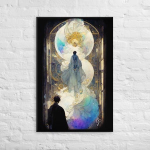 Art Nouveau Canvas Print, Anime Print, Anime Art, Art Deco Canvas Print Destiny 1, dark academia room decor