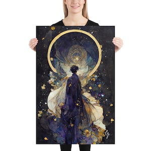 Face Full of Stars Galaxy #5, Matte Giclée Print, Art Nouveau Print, Large Art Print, Wall Art, Stars Art, Cosmic Art Print
