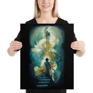 Art Nouveau Print, Art Deco Print, Fantasy Art Print, Pillar Of Ambition, Matte Giclée Print