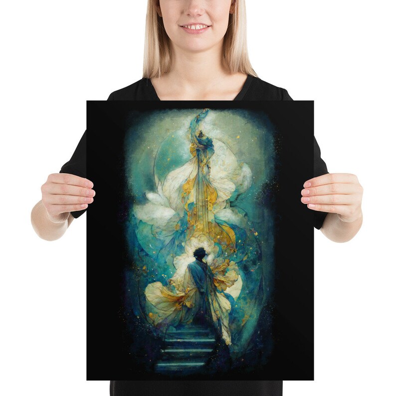 Art Nouveau Print, Art Deco Print, Fantasy Art Print, Pillar Of Ambition, Matte Giclée Print