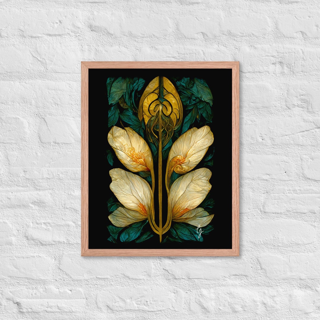 Art Nouveau Framed Print, Art Deco Framed Print, Art Nouveau Faux