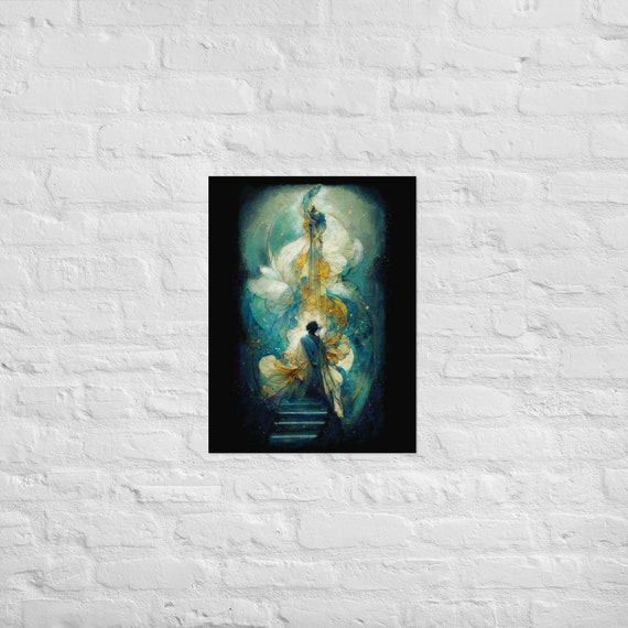 Art Nouveau Print, Art Deco Print, Boho Art Print, Watercolor Art Print, Illustration Print, Pillar Of Ambition, Matte Giclée Print