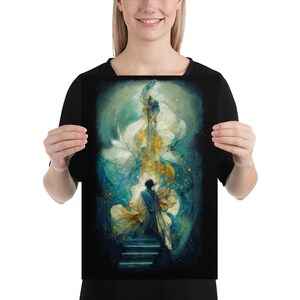 Art Nouveau Print, Art Deco Print, Fantasy Art Print, Pillar Of Ambition, Matte Giclée Print