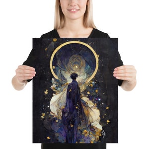 Face Full of Stars Galaxy #5, Matte Giclée Print, Art Nouveau Print, Large Art Print, Wall Art, Stars Art, Cosmic Art Print