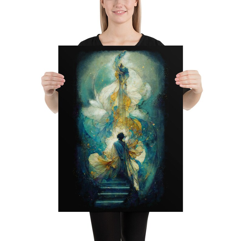 Art Nouveau Print, Art Deco Print, Fantasy Art Print, Pillar Of Ambition, Matte Giclée Print