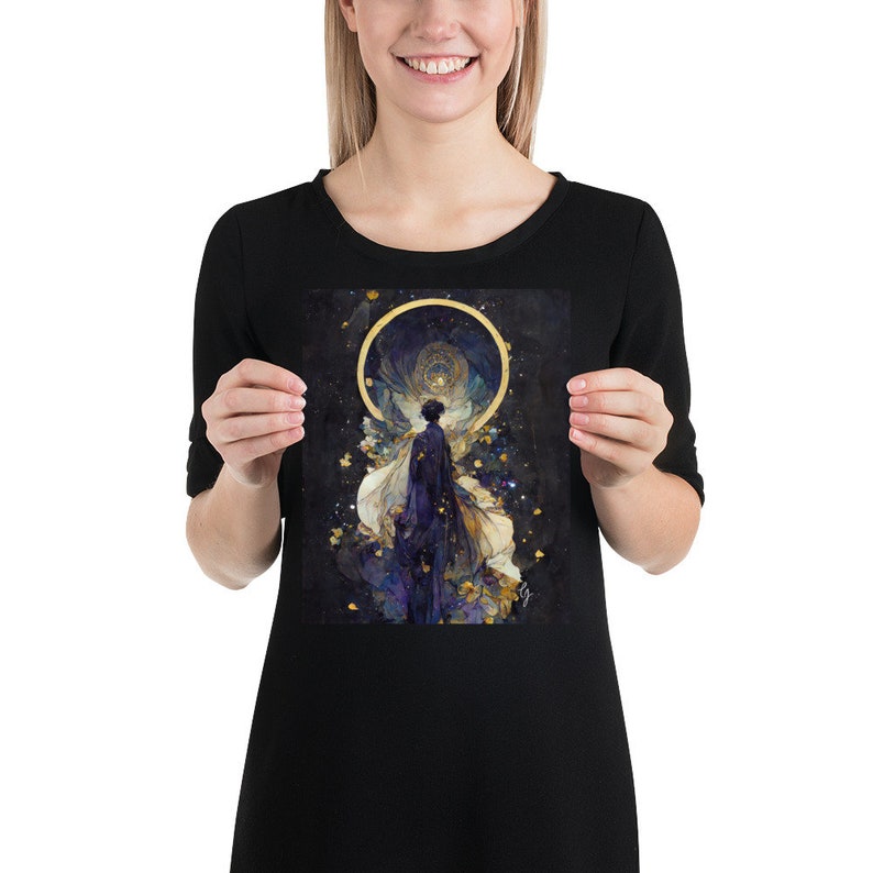Face Full of Stars Galaxy #5, Matte Giclée Print, Art Nouveau Print, Large Art Print, Wall Art, Stars Art, Cosmic Art Print