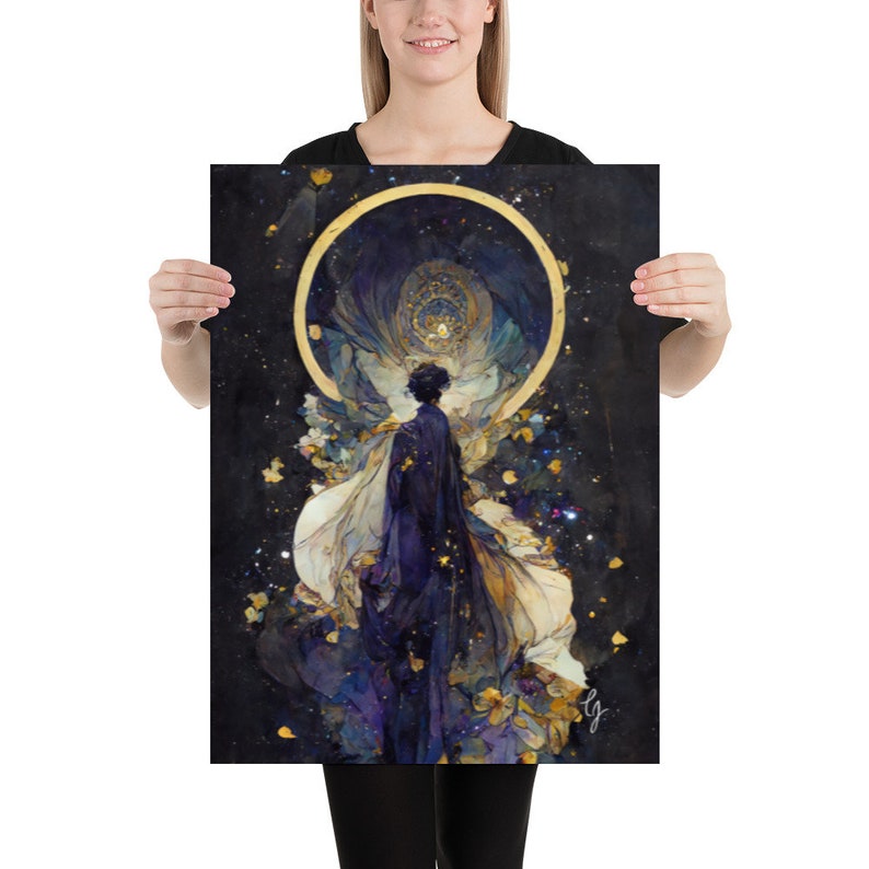 Face Full of Stars Galaxy #5, Matte Giclée Print, Art Nouveau Print, Large Art Print, Wall Art, Stars Art, Cosmic Art Print