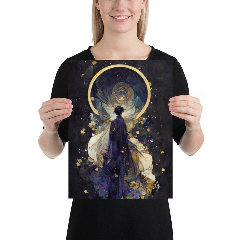 Face Full of Stars Galaxy #5, Matte Giclée Print, Art Nouveau Print, Large Art Print, Wall Art, Stars Art, Cosmic Art Print