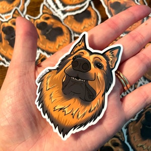 Doge Aufkleber | Schäferhund | gsd | Handarbeit | Wasserdicht | Langlebig | Vinyl-Aufkleber | Dekoration | Laptop Aufkleber | Laminiert
