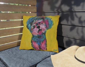 Colorful Dog Outdoor Pillows