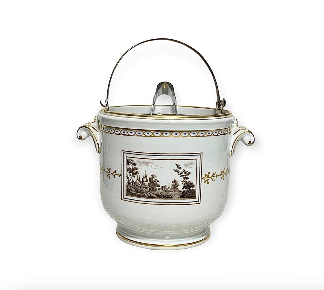 Ice Bucket Vintage, Antique, Ice Bucket With Tongs, Cocktail Hour Decor, Fine China 1735 Etsy