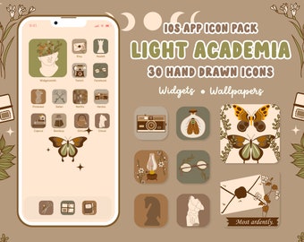 Light Academia Cozy Hand Drawn App Icons Book Lover Vintage Aesthetic App Icons Pack Iphone Wallpaper Beige  Moody App Icons